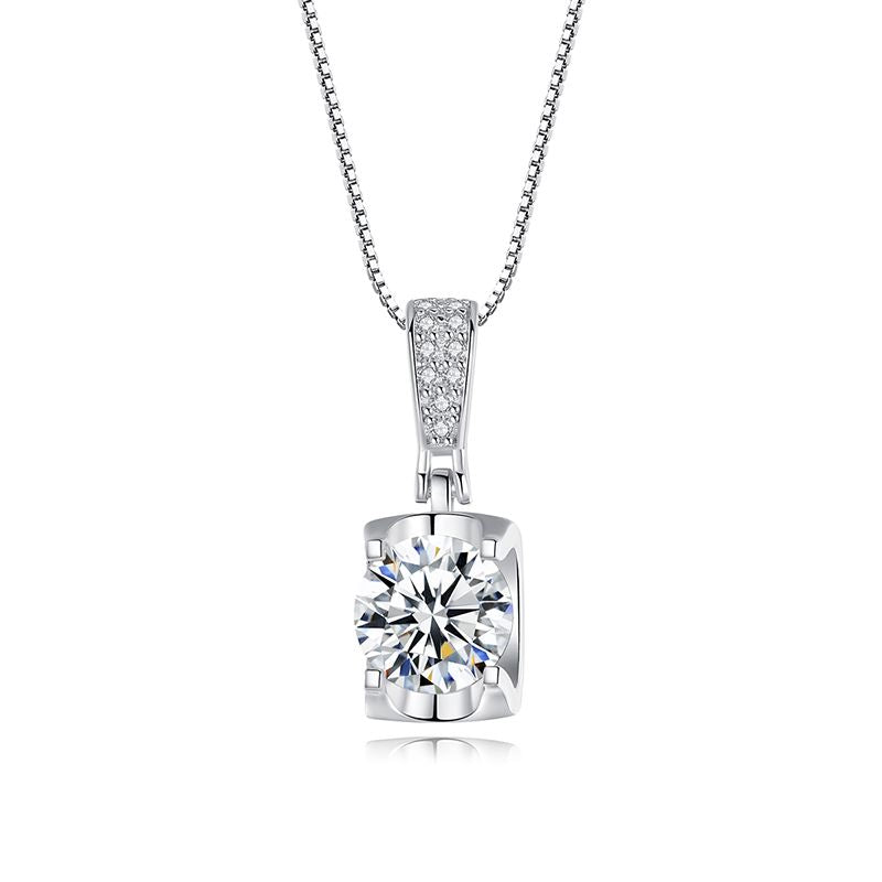 Sterling Silver Moissanite Tennis Necklace moissanite tennis necklace