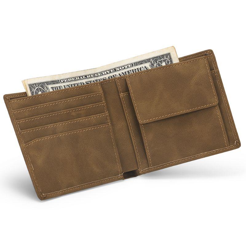 Men's Brown Soft Leather Vegan Wallet mens brown wallet