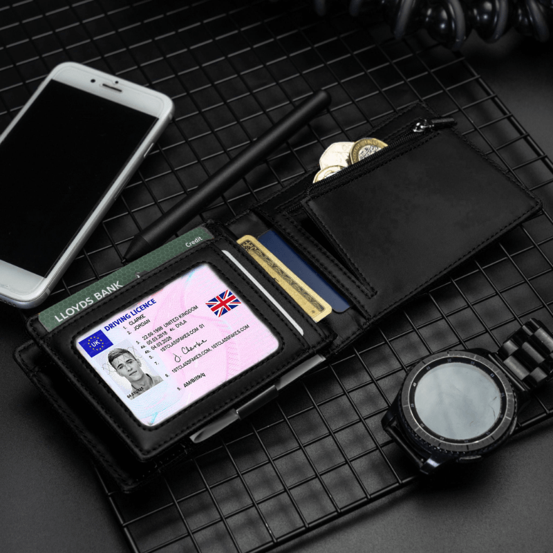 Designer Men's Wallet with Money Clip men's wallet with coin pocket