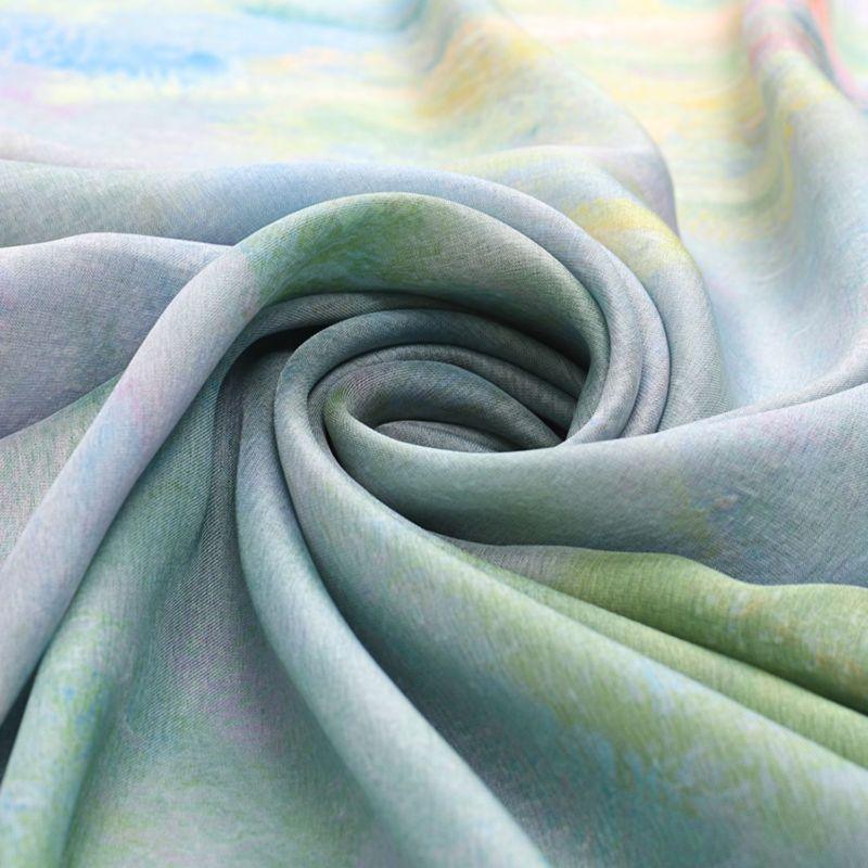 Water Lilies Printed Satin Scarf Claude Monet Water Lilies Scarf