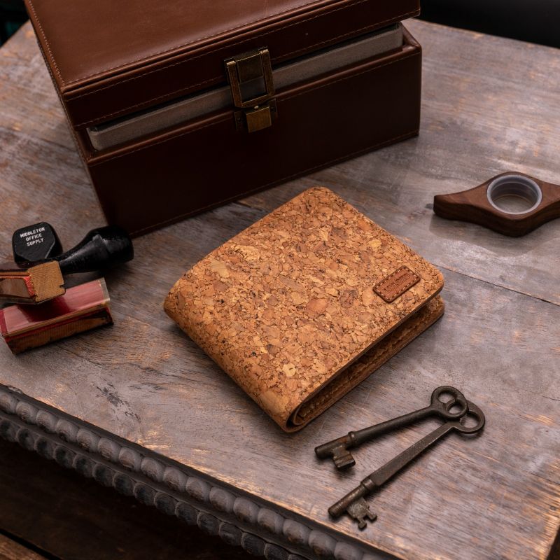 Vegan Vegetarian Card Wallet cork bifold wallet