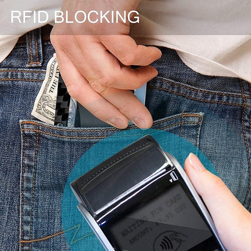Carbon Fibre Black RFID Card Wallet RFID wallet