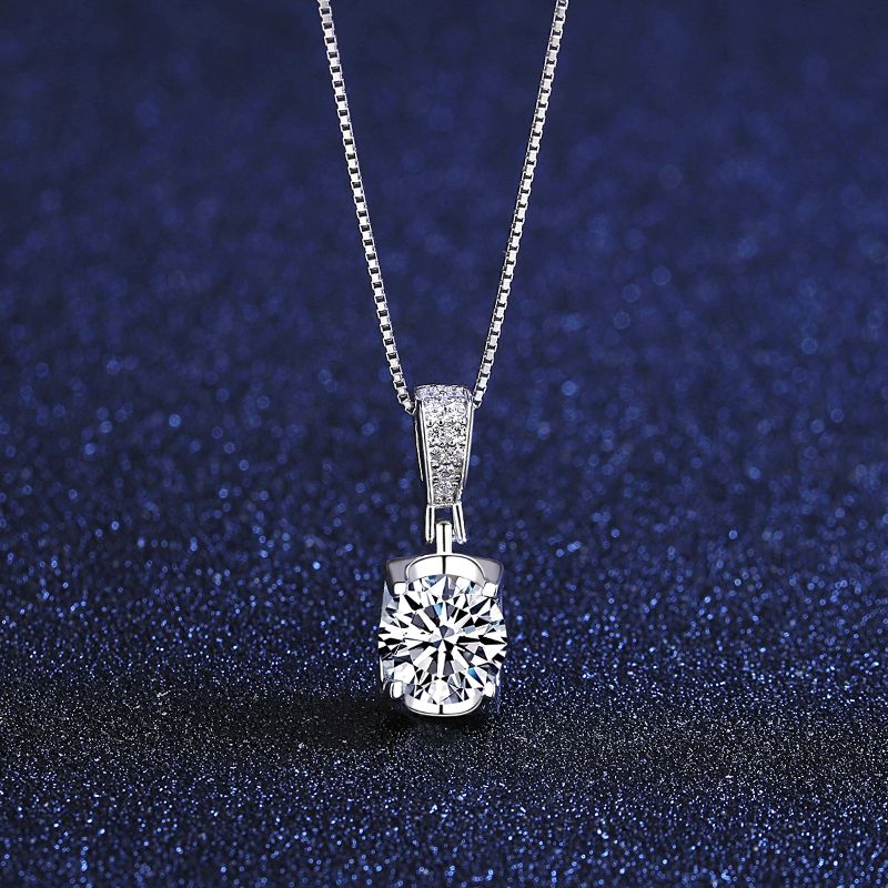 Sterling Silver Moissanite Tennis Necklace moissanite necklace