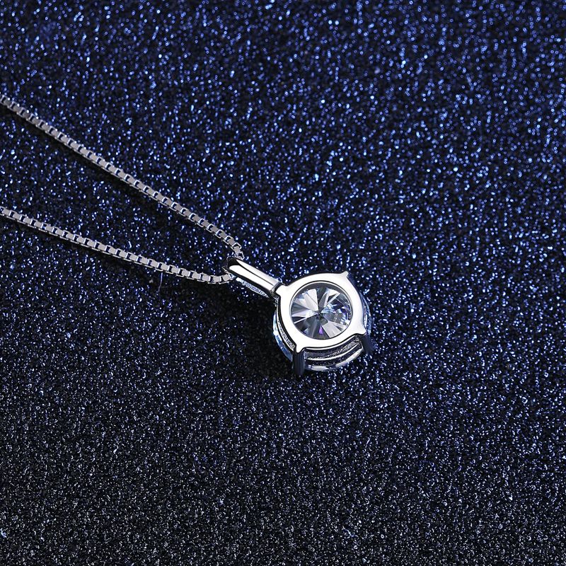 Ladies Silver Moissanite Pendant Necklace chain silver 925