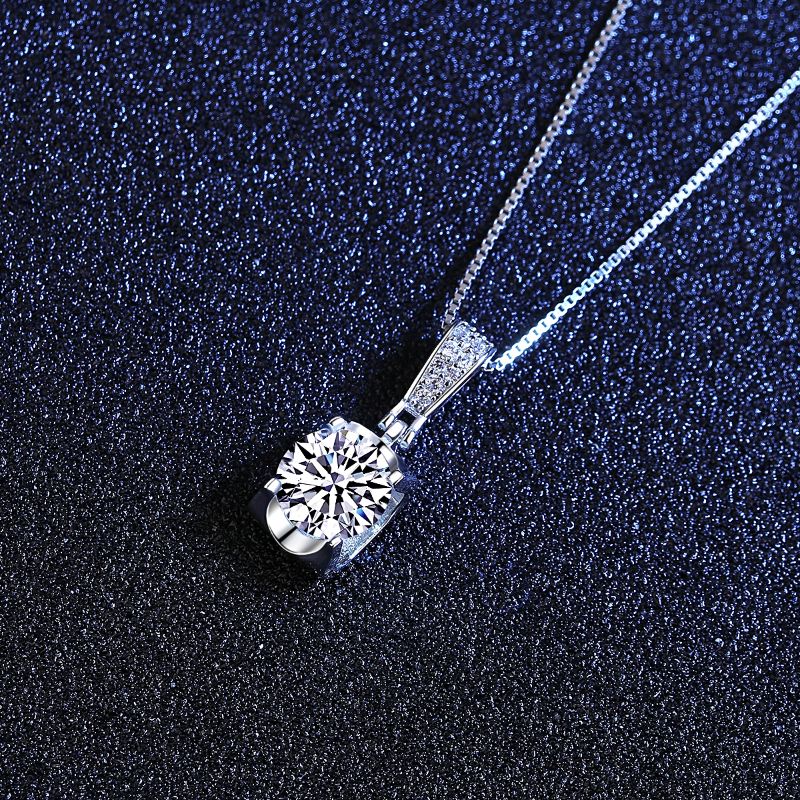 Sterling Silver Moissanite Tennis Necklace sterling silver necklace