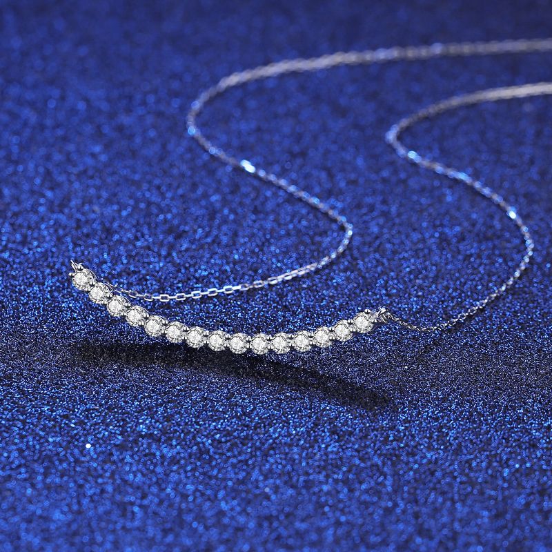 Moissanite Necklace with 925 Silver Chain siver necklace