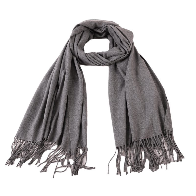 Grey Pashmina Shawl Wrap wrapped scarf