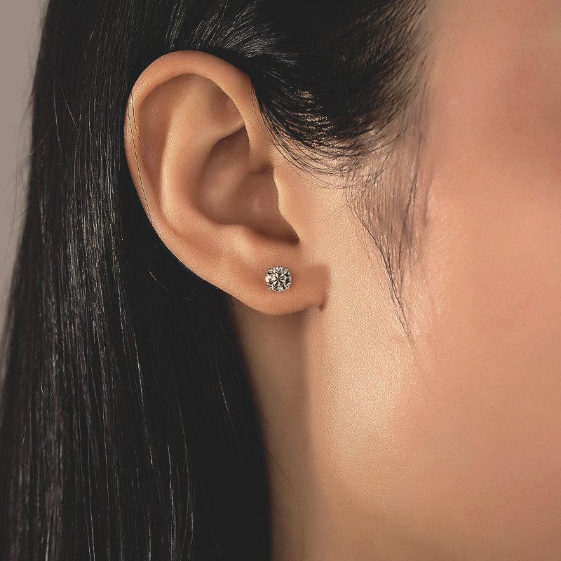 Solid Silver Moissanite Stud Earrings solid silver earrings