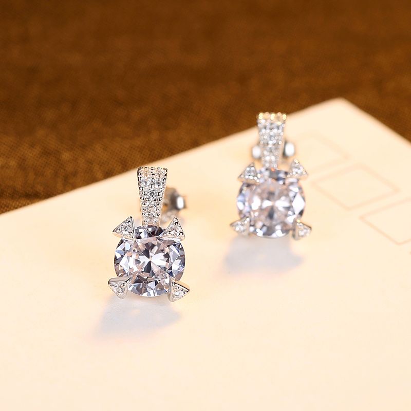 Zirconia Silver Stud Earrings silver earrings uk