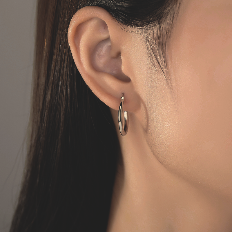 Women's Real Silver Hoop Earrings silver earrings hoops