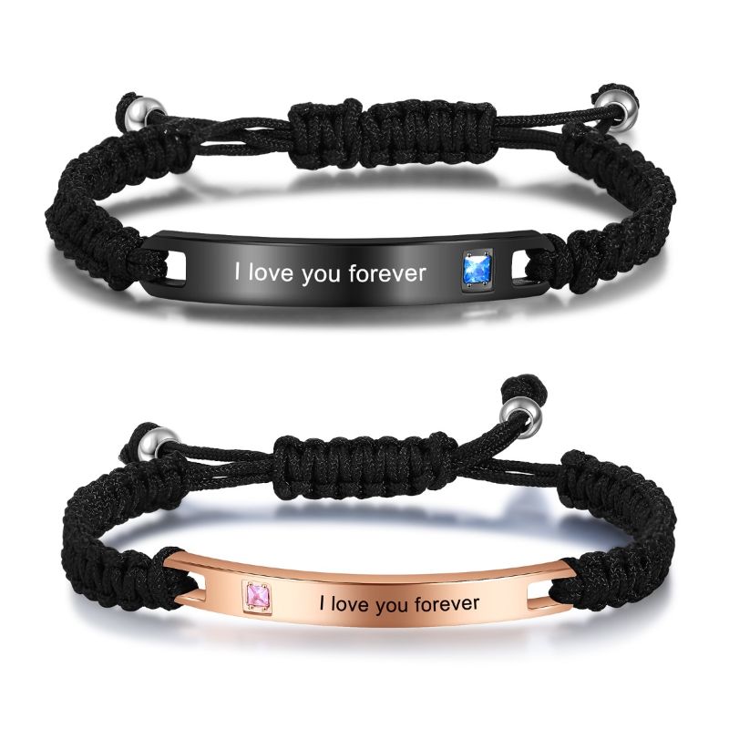 Personalised Titanium Steel Couple Rope Bracelet Personalised Titanium Steel Couple Rope Bracelet