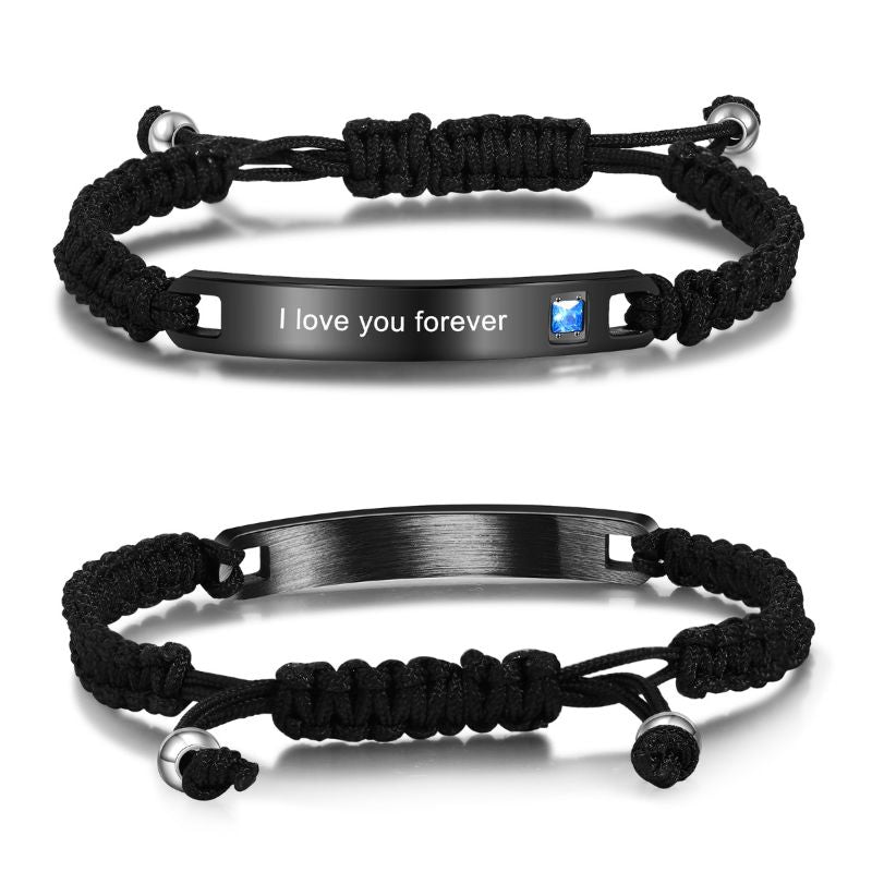 Personalised Titanium Steel Couple Rope Bracelet Personalised Titanium Steel Couple Rope Bracelet