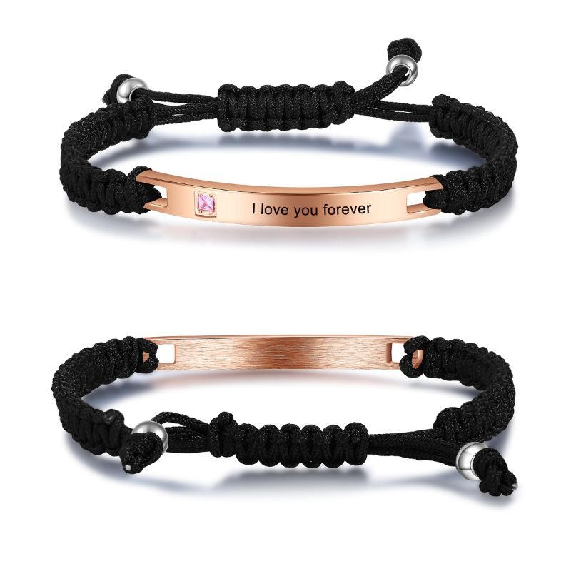 Personalised Titanium Steel Couple Rope Bracelet Personalised Titanium Steel Couple Rope Bracelet