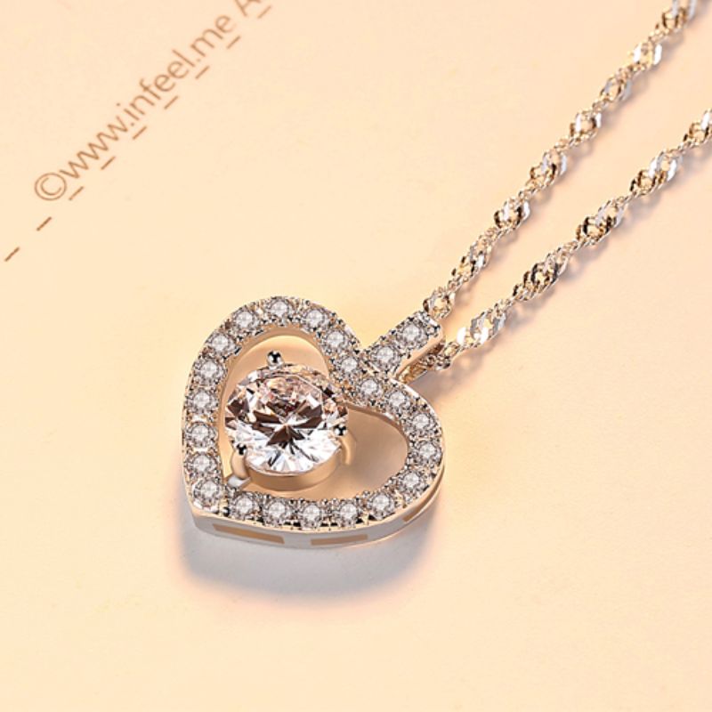 Cubic Zirconia Silver Heart Necklace heart necklace silver