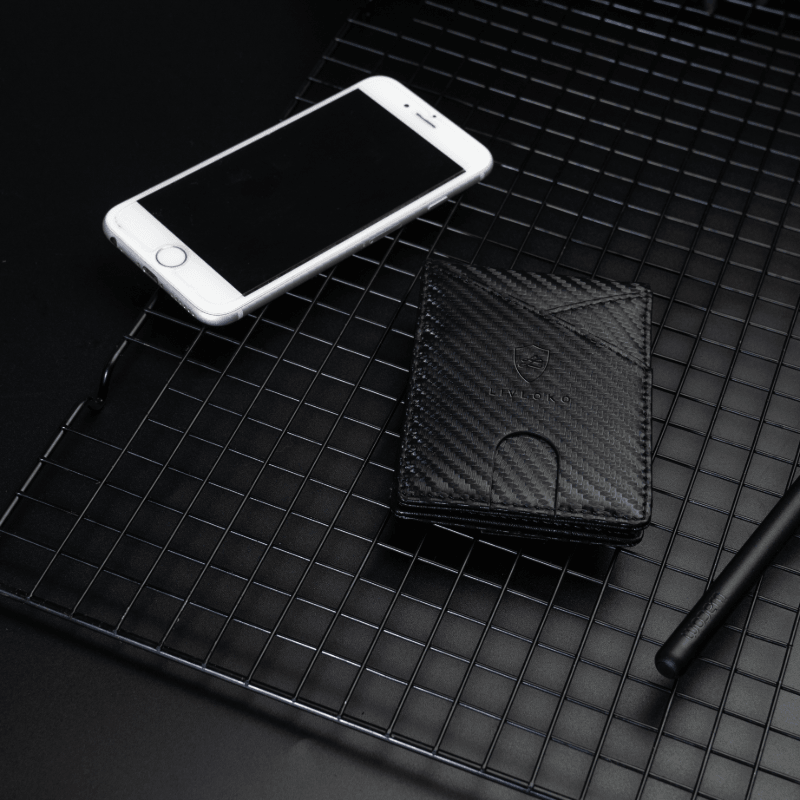 RFID Money Clip Card Holder Black Wallet carbon fiber wallet