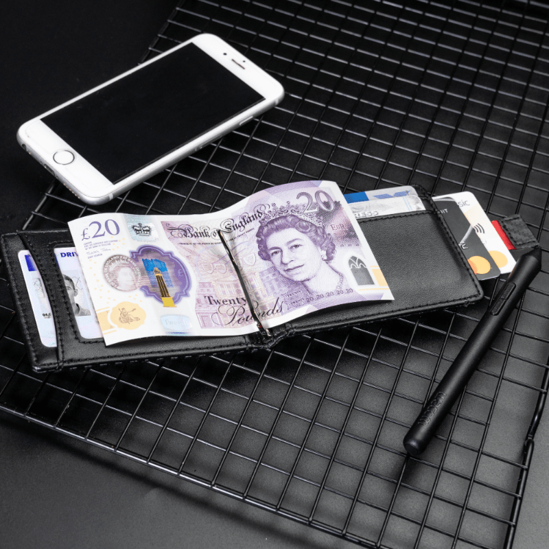 RFID Money Clip Card Holder Black Wallet money clip card holder