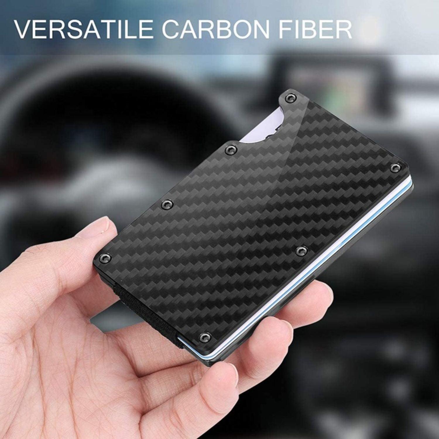 Carbon Fibre Black RFID Card Wallet carbon fiber wallet