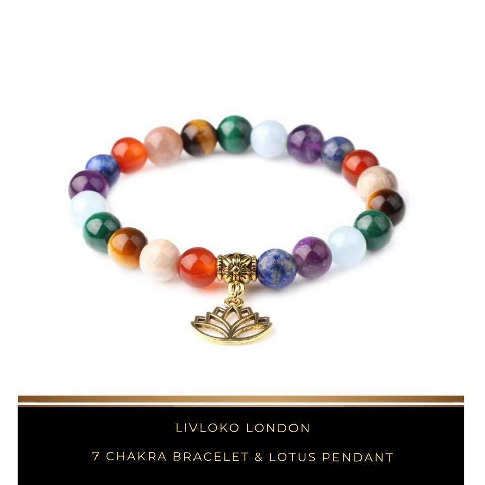 7 Chakra Bracelet & Lotus Pendant - Livloko London