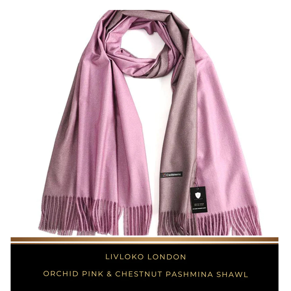 Benefits Of Orchid Pink & Chestnut Pashmina Shawl