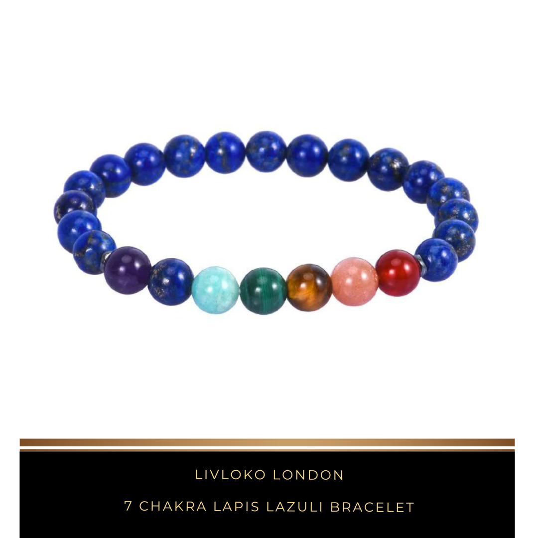 7 Chakra Lapis Lazuli Bracelet - Livloko London