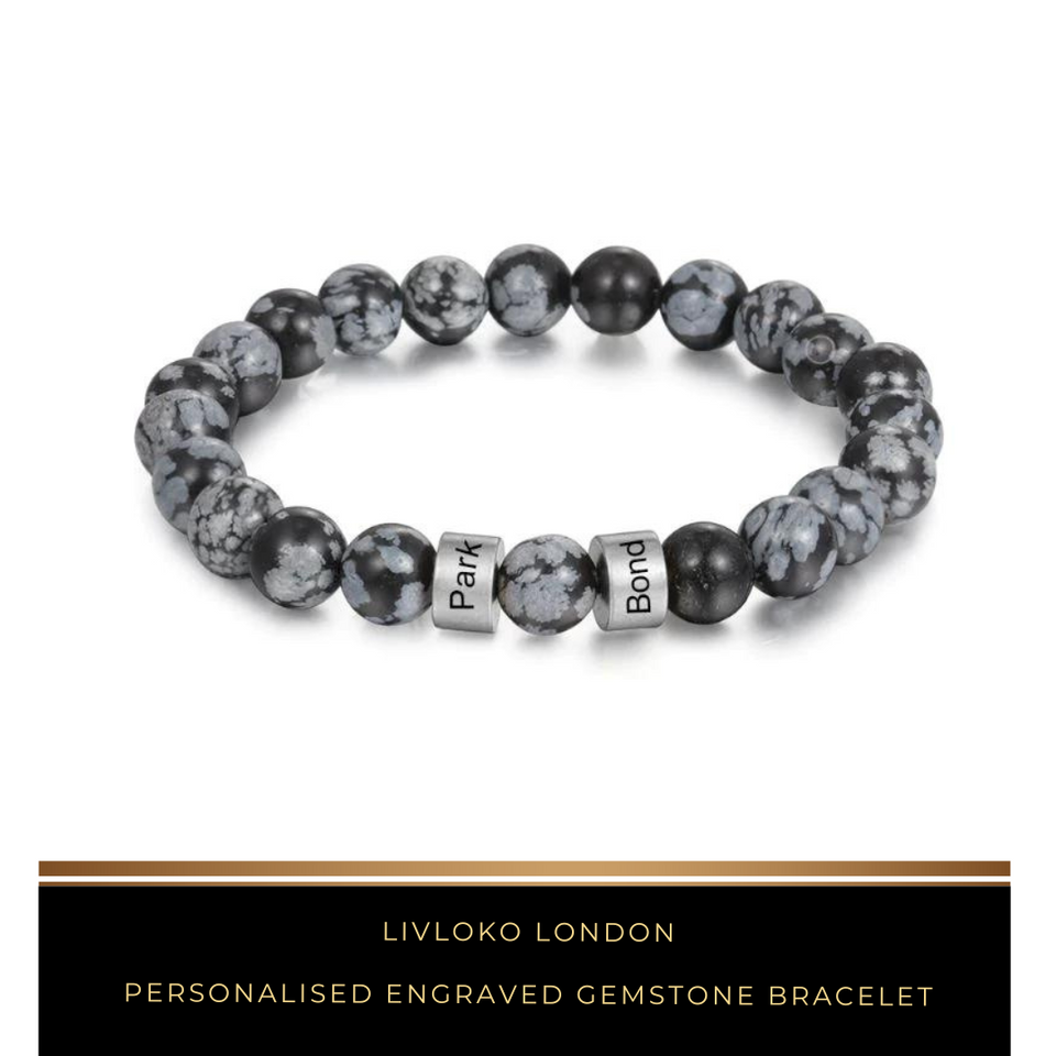 Personalised Engraved Gemstone Bracelet - Livloko London