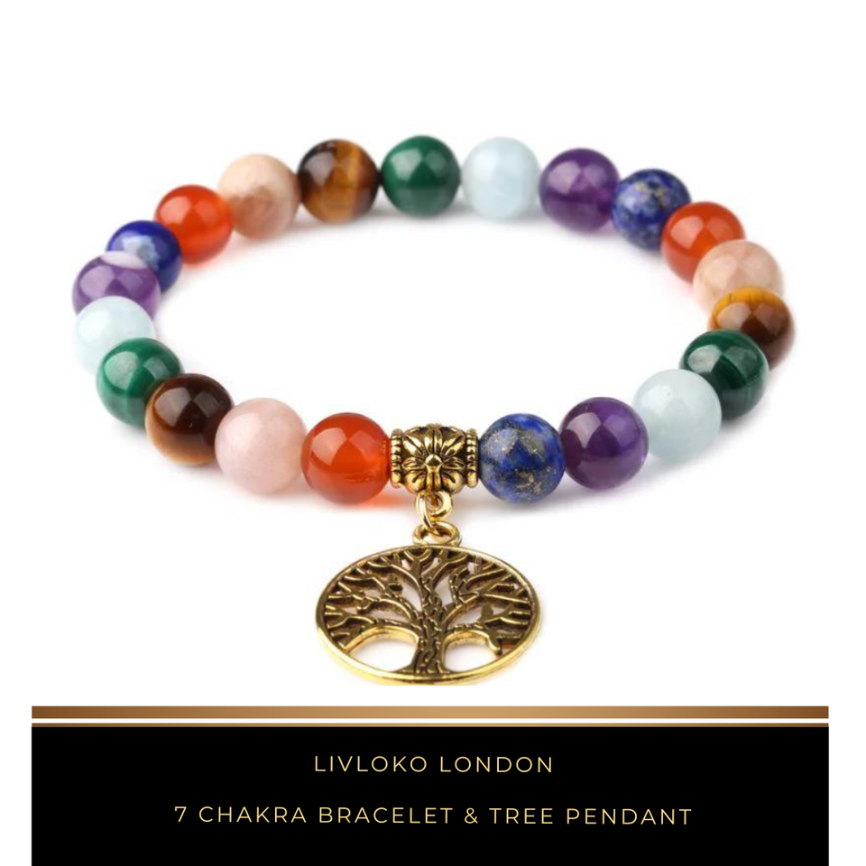 7 Chakra Bracelet & Tree Pendant - Livloko London