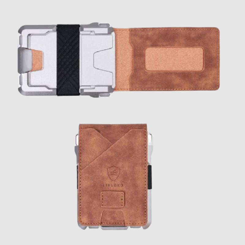 Minimalist Tactical Card Wallet, open and closed views