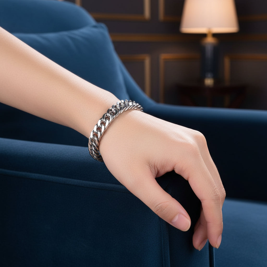 Men's Silver Curb Bracelet