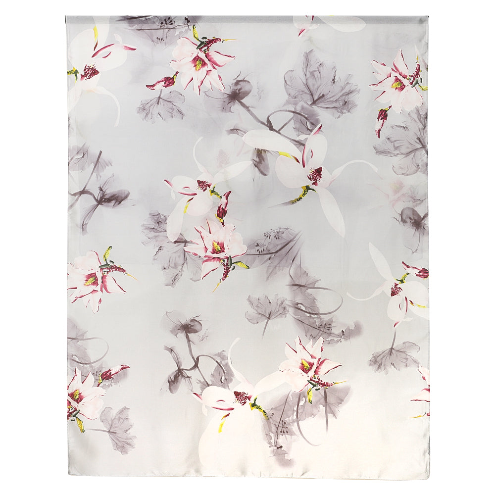 Floral Lightweight Silver Scarf