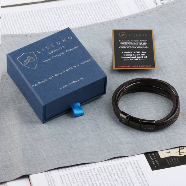 Men's Brown Leather Bracelet