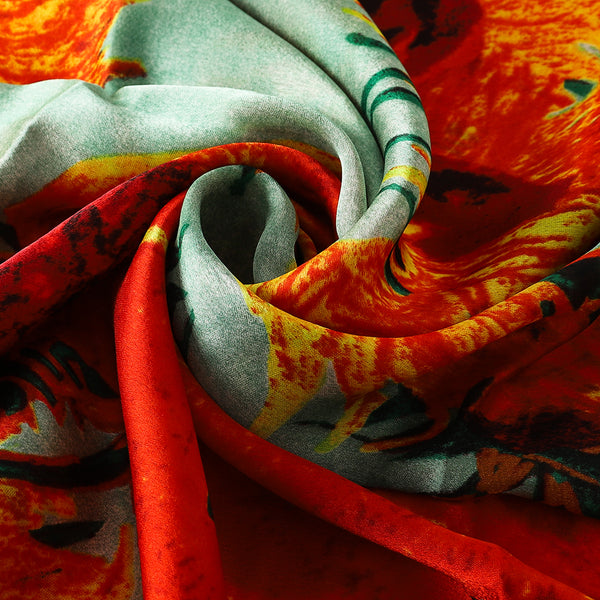 Navy and Light Blue Satin Scarf