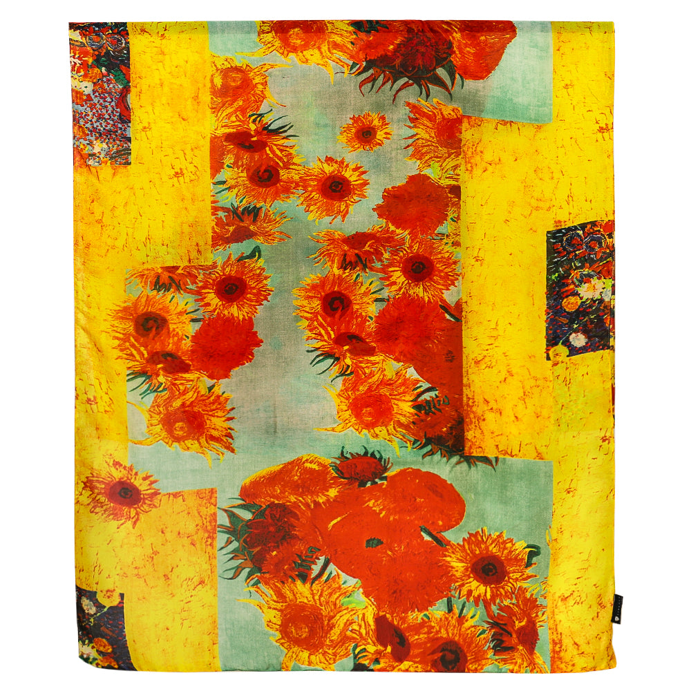 Navy and Light Blue Satin Scarf