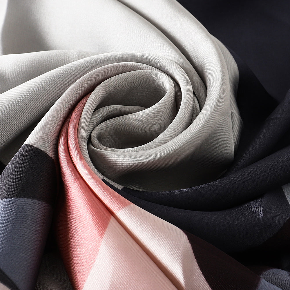 Black Gold Pink Satin Scarf