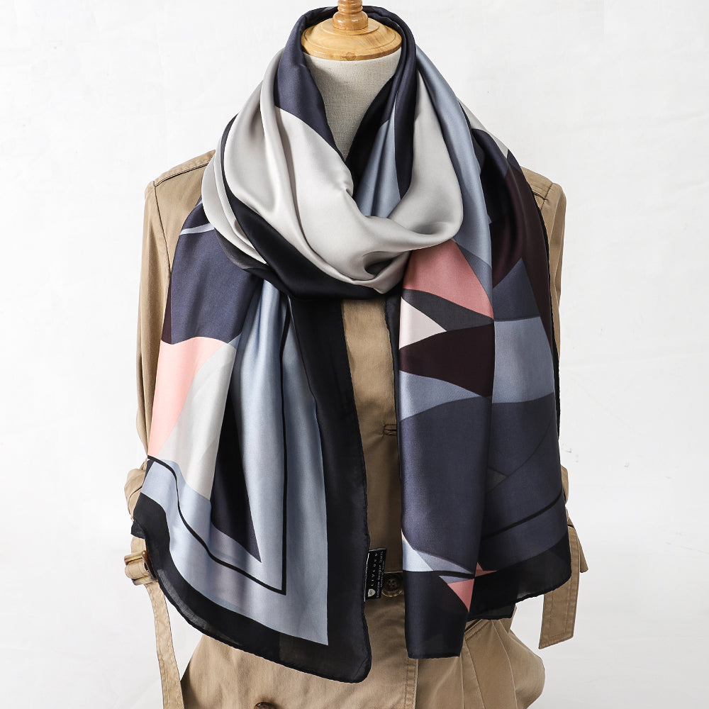 Black Gold Pink Satin Scarf