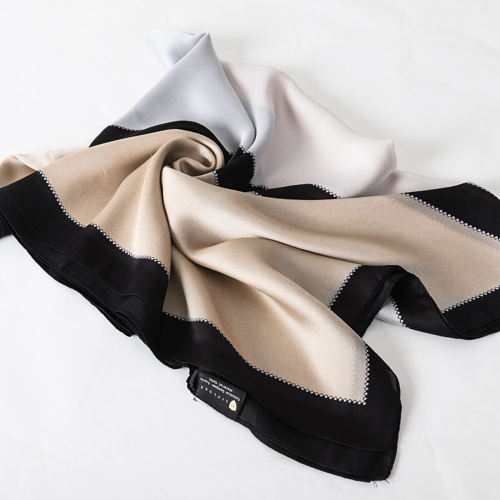Gold Black and White Scarf