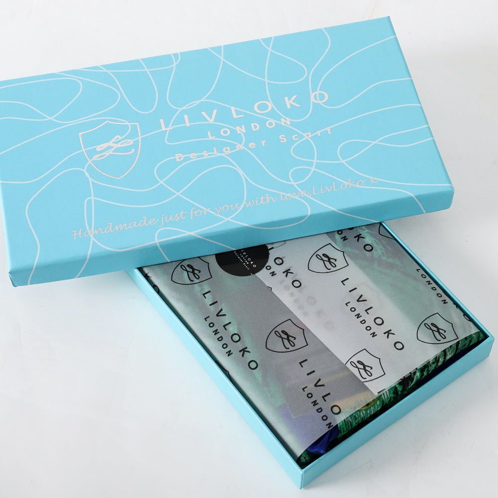 Vibrant Peacock Feather Satin Scarf