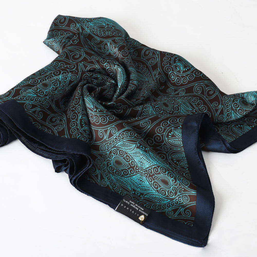 Black and Light Grey Satin Scarf