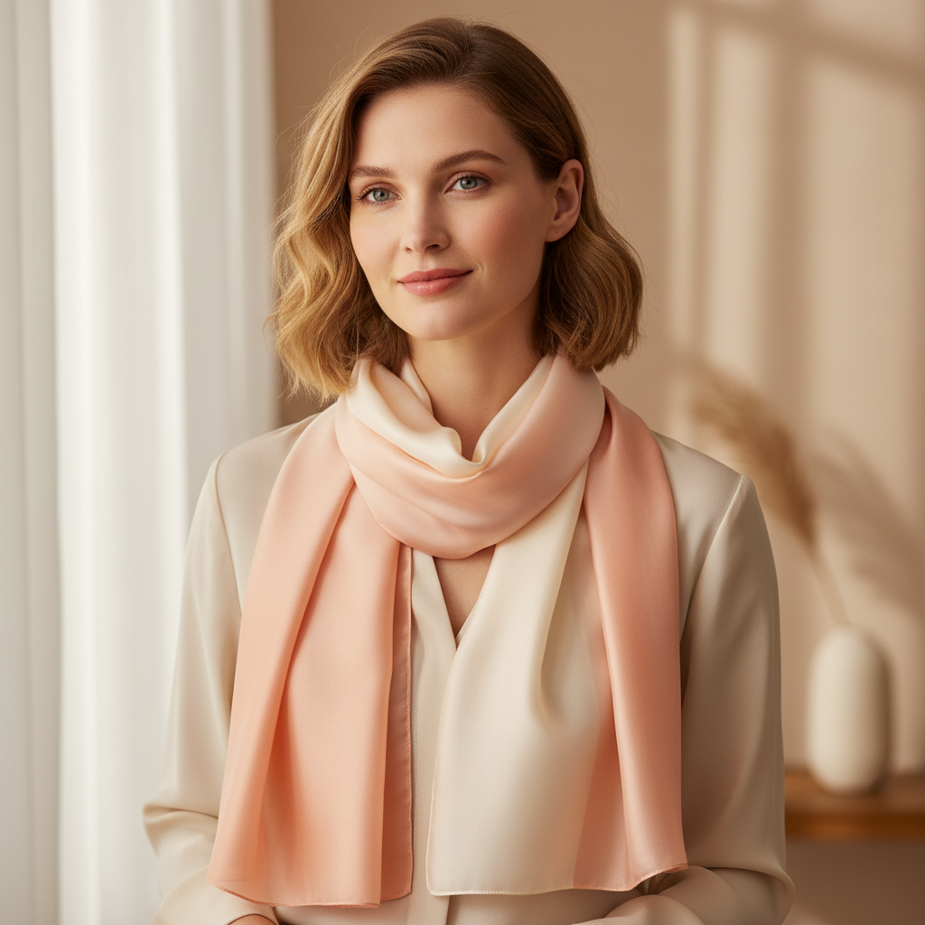 Cream Orange Gradient Scarf