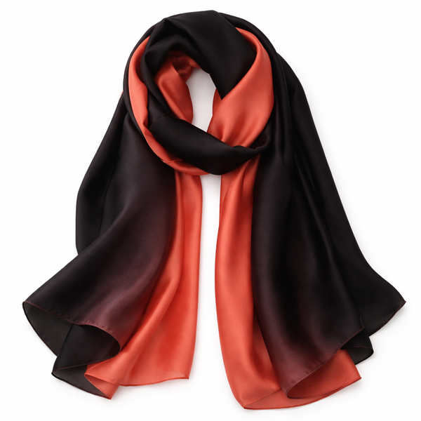 Salmon Red and Black Scarf