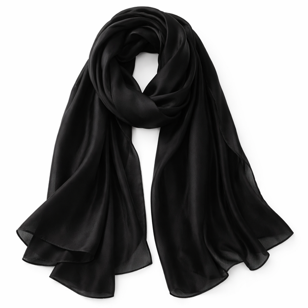 Black Satin Scarf