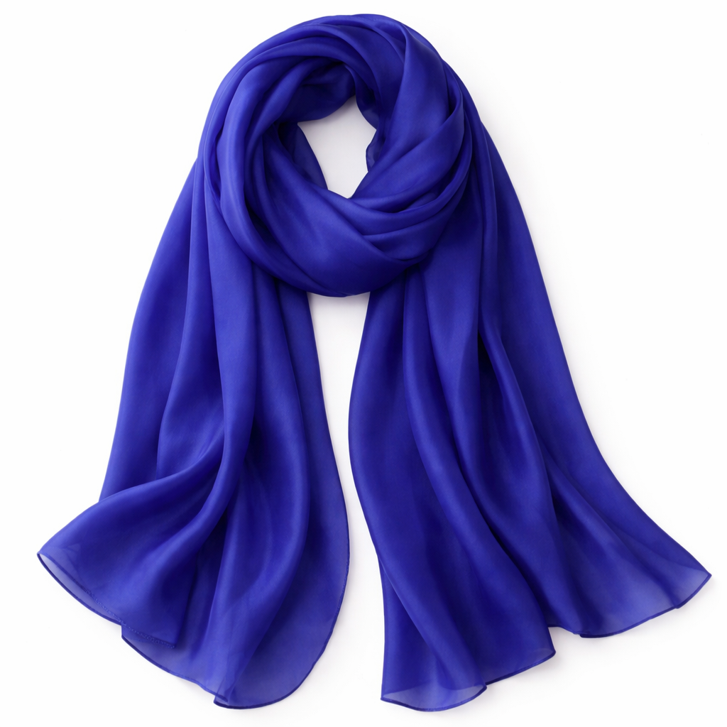 Light Blue Satin Neck Scarf