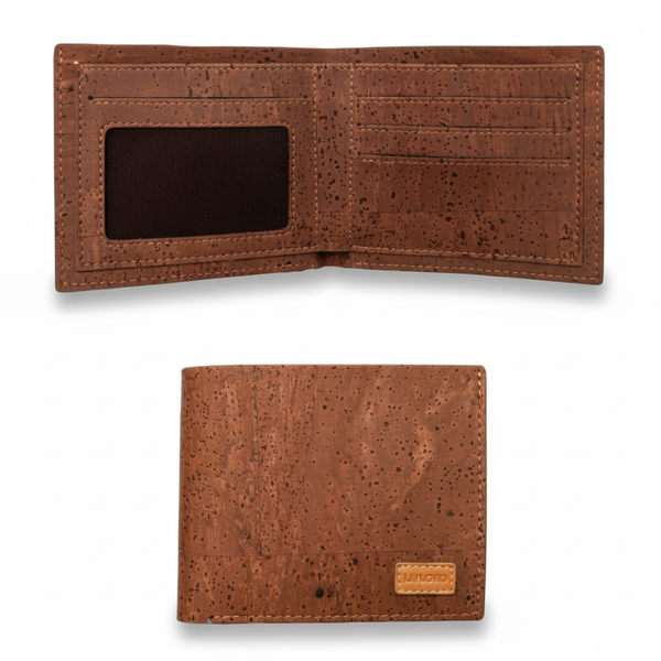 Brown Cork Fabric Vegan Wallet