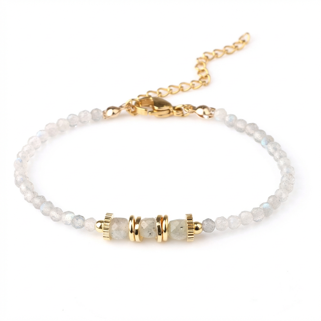 Labradorite Bracelet 18k Gold Plated crystal chakra product image
