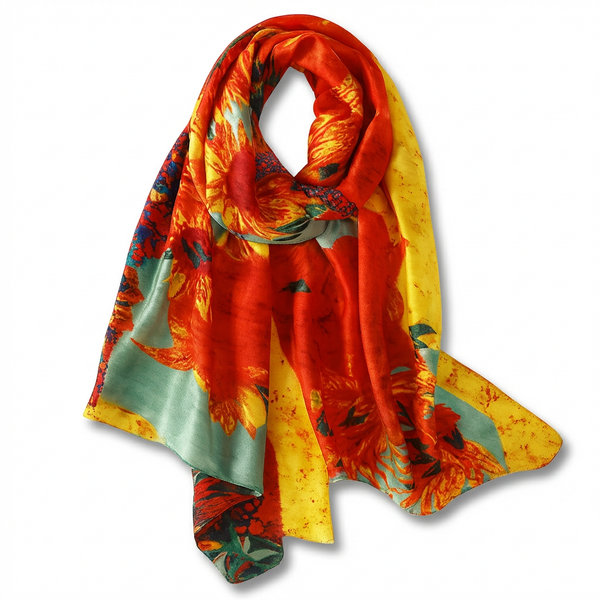 Navy and Light Blue Satin Scarf