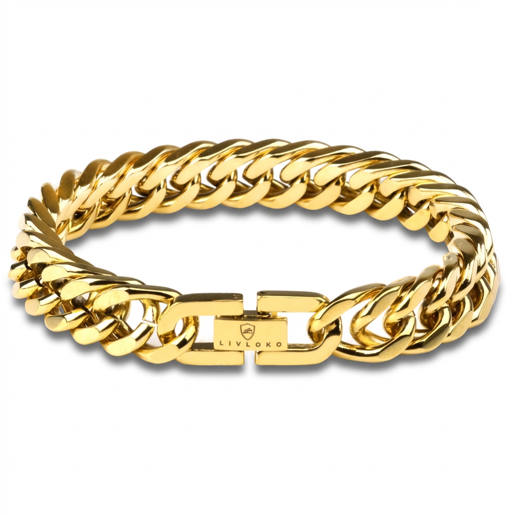 Men's Designer Gold Cuben Bracelet product image