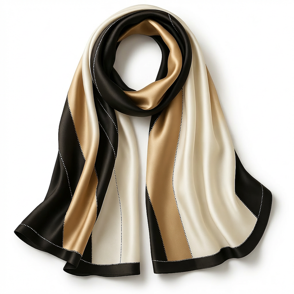 Gold Black and White Scarf