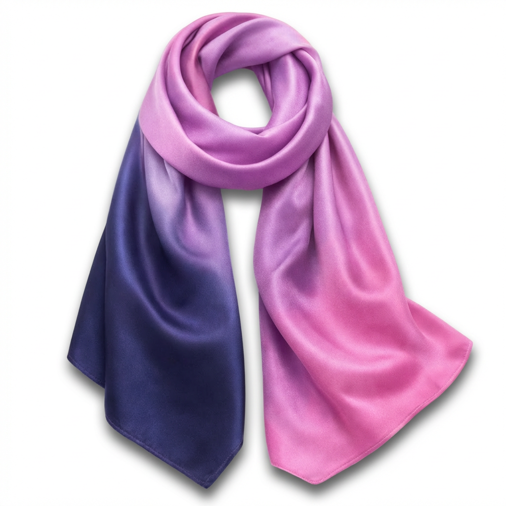 Pink and Blue Gradient Silky Scarf product image