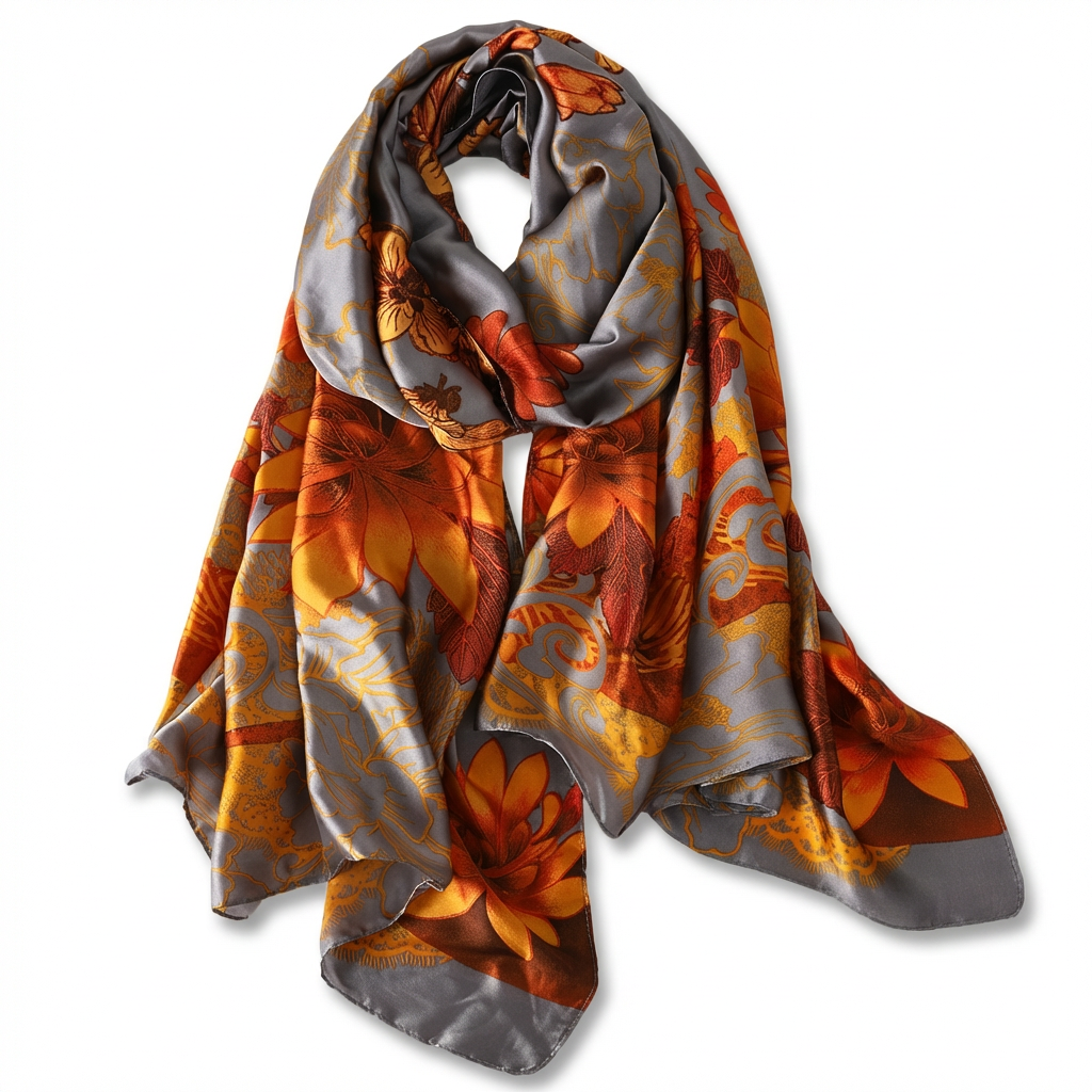 Green Butterfly Design Scarf