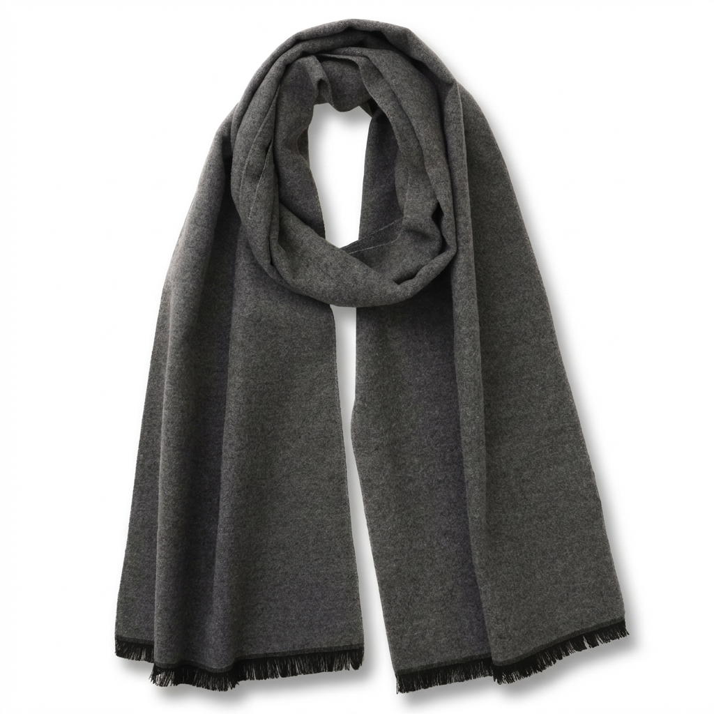 Men's Grey Wool Scarf grey wool product image