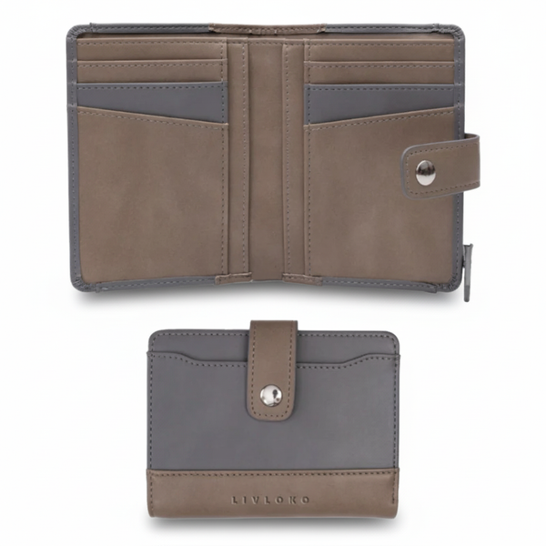 Small Billfold Designer Brown Leather Wallet